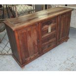 SIDEBOARD, hardwood with four drawers flanked by two doors, 92cm H x 150cm W x 45cm D.