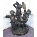 BRONZE CHERUB GROUP, manner of Clodion, 59cm H overall.