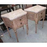 BEDSIDE CHESTS, a pair, French style,