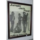 ROLLING STONES, Jumpin' Jack Flash UK Decca Records promo poster, framed and glazed.