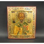 RUSSIAN ICON, late 19th/early 20th century depicting St.