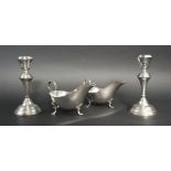 SILVER SAUCE BOATS, a pair, Sheffield 1944, 16.