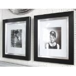 PICTURES OF AUDREY HEPBURN, a pair, in black frames, 53cm x 42cm.