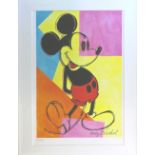 ANDY WARHOL, 'Mickey Mouse' lithograph in colours signed, 42cm x 29.5cm framed.