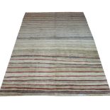 CONTEMPORARY CARPET, 316cm x 223cm, allover polychrome striped design.