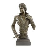 MICHAEL JACKSON, bronze sculpture on marble base, Talos Gallery, 56cm H overall.