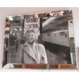 MARILYN MONROE PHOTOGRAPHIC PRINT, at Grand Central Station, in a mirrored frame, 90cm x 70cm.