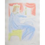 SALVADOR DALI, 'King Solomon' original etching with colours by pochoir 1975 signed in pencil 51/400,