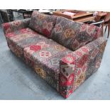 SOFA BED, in a kelim style fabric, 91cm x 190cm x 76cm H.