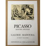 PABLO PICASSO, (Spanish 1881-1973) Picasso Editions Gravuzers Recents' vintage poster, 1970,