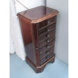VENETIAN STYLE GLASS CHEST OF DRAWERS, of compact proportions, with a rising lid with vanity mirror,