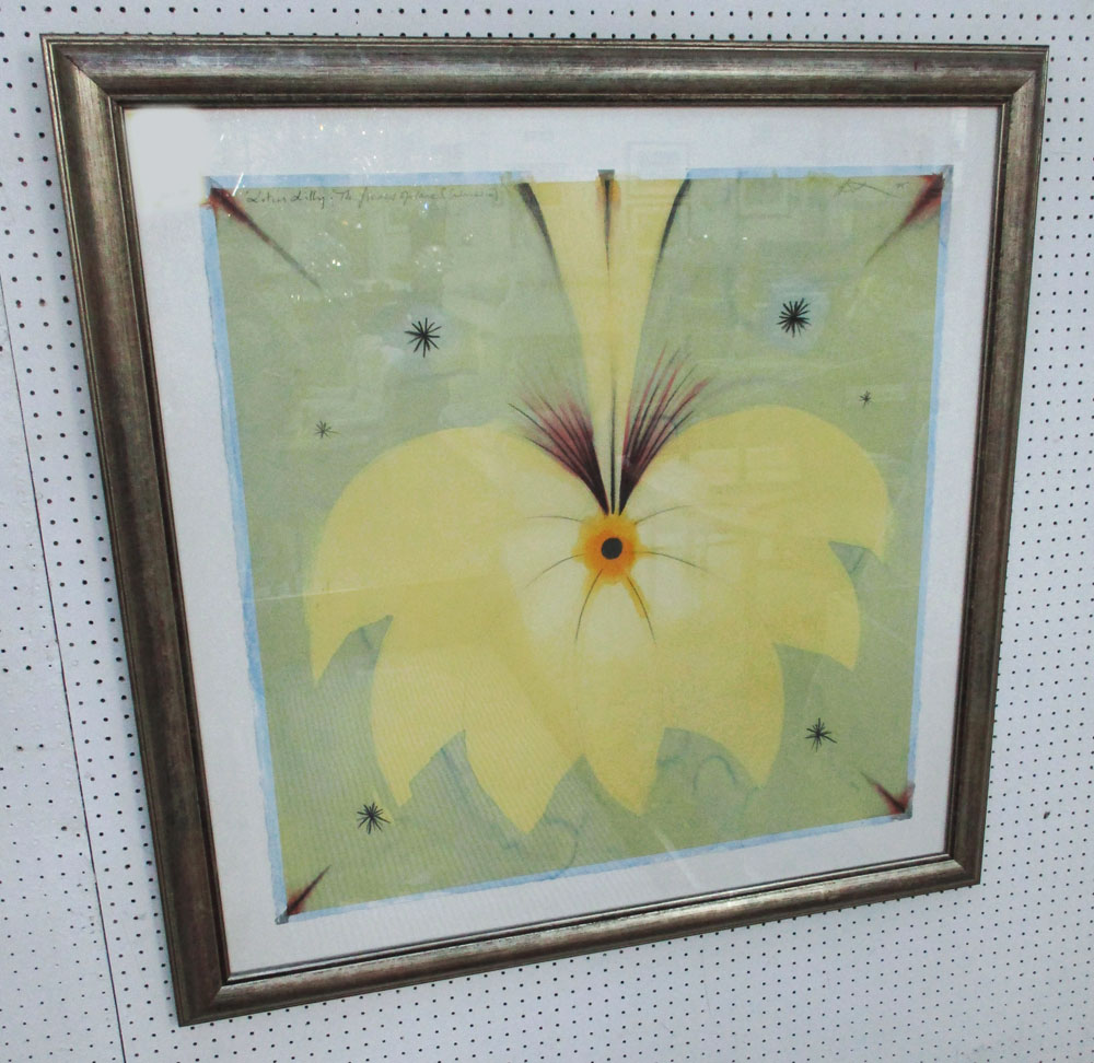 LATE 20TH CENTURY SCHOOL, 'Lotus Lilly: The Flower of Love', 1995, watercolour, 70cm x 70cm,