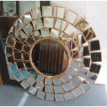 MIRROR, circular gilt frame, 110cm diam.