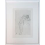 AFTER RODIN, Untitled figure study, lithograph, 28cm H x 18cm.
