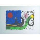 JOAN MIRO (1893-1983), lithograph printed in colours, 34cm H x 44cm L.