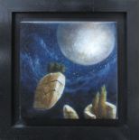 CIRO PALUMBO (b.1965), 'Alla luna' signed Palumbo oil on canvas, framed, 30cm x 30cm.
