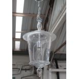 MURANO LANTERN, chrome and glass from Villaverde with single light, retail price £2,995,