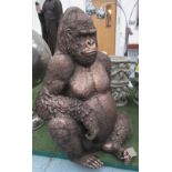 GORILLA, seated, in a bronzed resin finish, 115cm H.