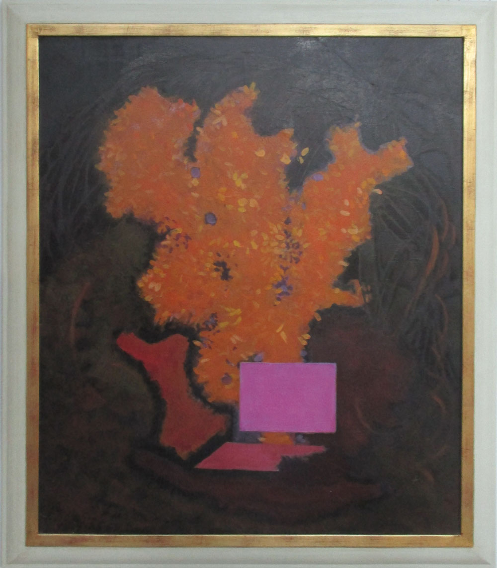 20TH CENTURY SCHOOL, 'Autumn', oil on canvas, 89cm x 75cm, framed.