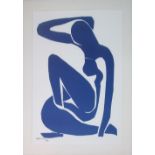 HENRI MATISSE (1869-1954), 'Blue Nude', circa 1952, signed and dated framed, 70cm x 90cm.