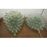 WALL LIGHTS, a pair, Italian, glass 'L'Artifiano Grapp' grape design, of botryoidal form,