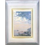 BOB BROWN NEAC (b.1936), 'Silver Lining, Cape Cornwall', oil on board, signed and framed, 18cm x 14.