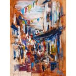 MAUREECE MICAL TAYLOR (British), 'Brighton Lanes Study', mixed media on canvas, signed and dated,