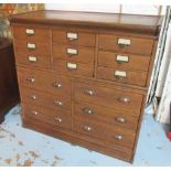 VINTAGE OFFICE CHEST, early 20th century globe Wernicke oak,