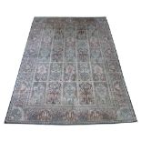 FINE KASHMIR SILK CARPET, 270cm x 190cm, tiled garden design,