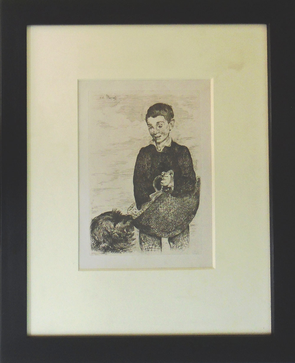 ÉDOUARD MANET (French, 1832-1883) 'Boy With a Dog', original etching, 25cm x 18cm,