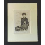 ÉDOUARD MANET (French, 1832-1883) 'Boy With a Dog', original etching, 25cm x 18cm,