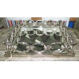 SERVING TRAY, plated with rope decoration, 45cm x 45cm.