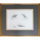 JOHN EDWARDS RP (b.1940), 'Polar Bear Studies', pencil, 24cm x 30cm, framed.