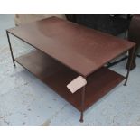 LOW TABLE, Christian Liaigre style, metal, with undertier, 110cm L x 46cm H x 65cm W.