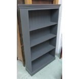 OPEN BOOKCASE, with three shelves, in grey painted finish, 91cm x 27cm x 153cm H.