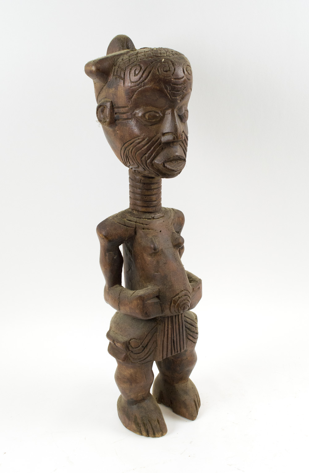 FERTILITY FIGURE, West African, carved wooden study of a woman, 54cm H.