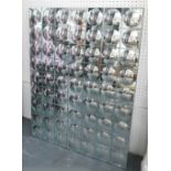 WALL MIRROR, rectangular bubble effect, 70cm W x 90cm H.