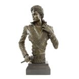 MICHAEL JACKSON, bronze sculpture, on marble base, Talos Gallery, 56cm H overall.