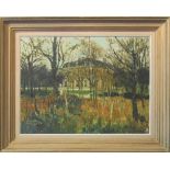 20TH CENTURY FRENCH SCHOOL, 'Chateaux Through the Trees' oil on board, 49.5cm x 64.
