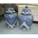 BALUSTER VASES, a pair, Chinese blue and white, 47cm H.