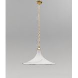 MURANO PENDANT LIGHT, 1970's, brass and coloured glass, 60cm W.