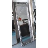 PIER MIRROR, with a silver gilt frame and bevelled plate, 50cm W x 151cm H.