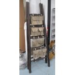 LADDERS, a pair, with canvas storage bags, 71cm x 179cm x 10cm.