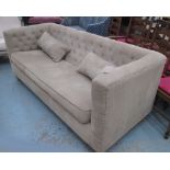 INDIA JANE SOFA, with buttoned back, 86cm D x 86cm H x 203cm L (with faults).