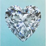 HARPER AND DEYONG (two-artist collective), diamond dust heart silk screen and glass, signed,