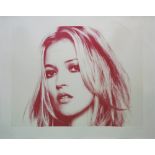 RUSSELL MARSHALL (British contemporary artist) 'Kate Moss' screenprint, AP edition 1/2, 97cm x 25cm,