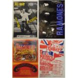 PUNK BANDS' POSTERS, a series of four, different sizes, 'The Damned' 60cm x 36.