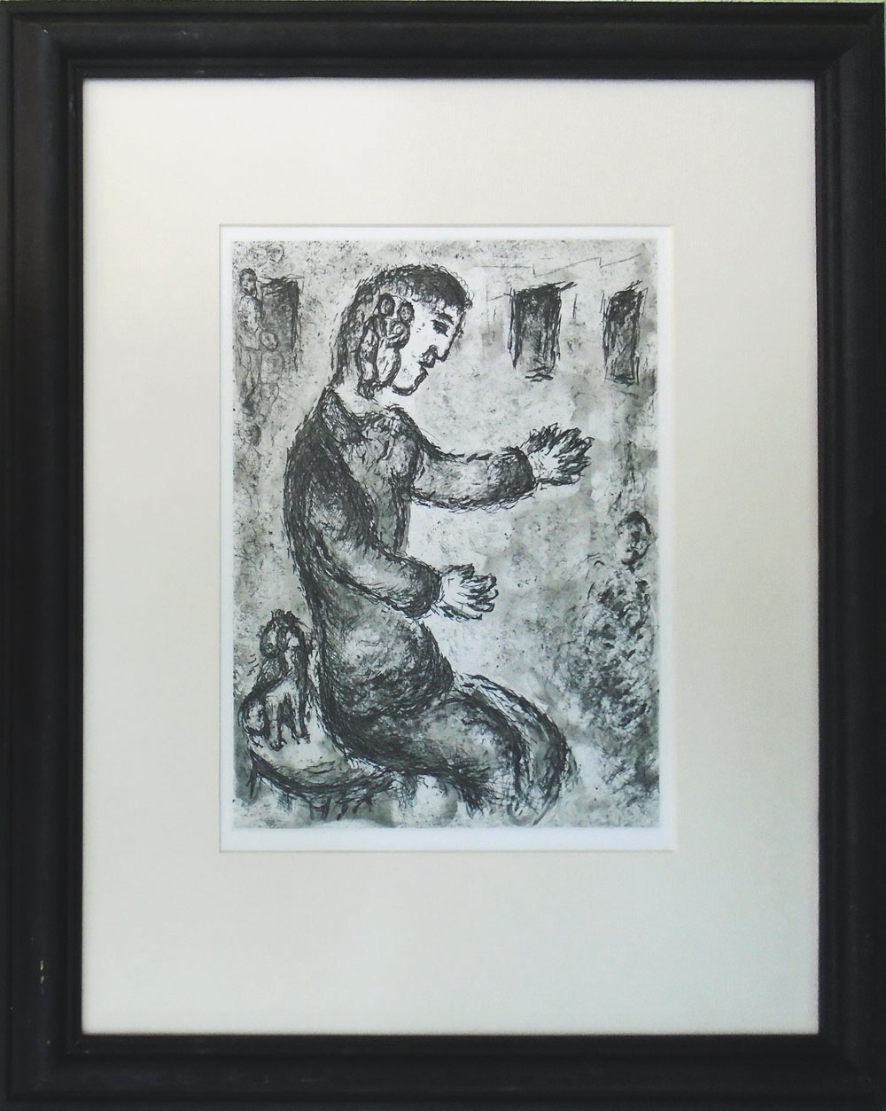 MARC CHAGALL, 'Et sur la terre' original etching, 1 of the series of 25 printed on Japon paper,