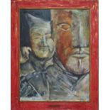 KEN DAVIS (Contemporary) 'Terracotta warriors', mixed media on panel,