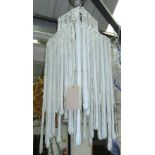 MURANO CHANDELIER, white streaked icicle design, 130cm H.